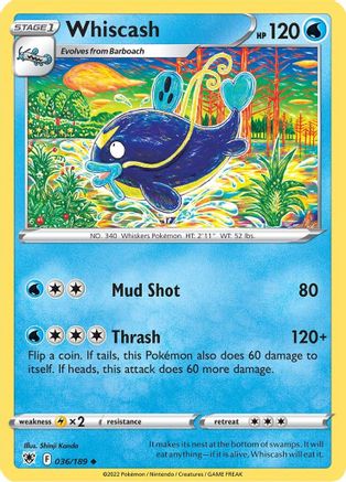 Whiscash (36/189) Reverse Holofoil [SWSH: Astral Radiance] Pokemon Single Pokémon