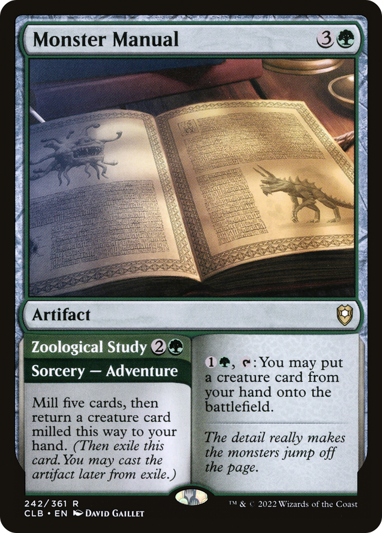 Monster Manual // Zoological Study (CLB-242) [Commander Legends: Battle for Baldur's Gate] MTG Single Wizards of the Coast