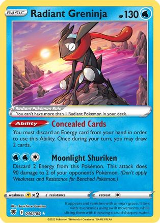 Radiant Greninja (46/189) Holofoil [SWSH: Astral Radiance] Pokemon Single Pokémon