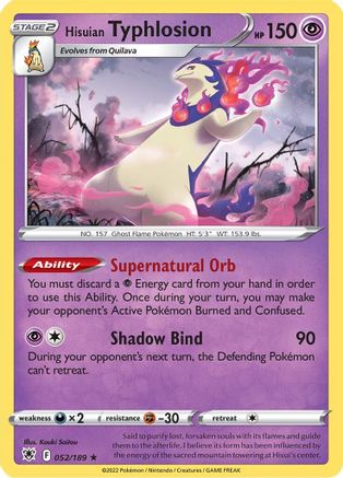 Hisuian Typhlosion (52/189) Holofoil [SWSH: Astral Radiance] Pokemon Single Pokémon