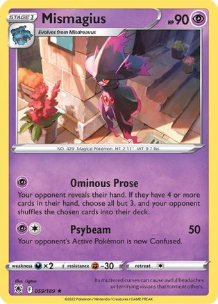 Mismagius (59/189) [SWSH: Astral Radiance] Pokemon Single Pokémon