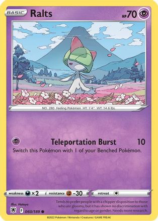 Ralts (60/189) Reverse Holofoil [SWSH: Astral Radiance] Pokemon Single Pokémon