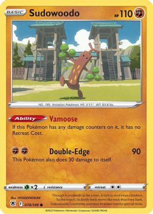 Sudowoodo (74/189) Reverse Holofoil [SWSH: Astral Radiance] Pokemon Single Pokémon