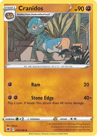 Cranidos (76/189) [SWSH: Astral Radiance] Pokemon Single Pokémon