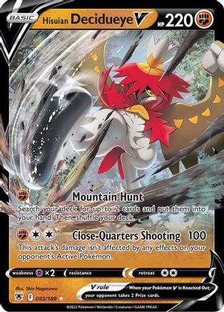 Hisuian Decidueye V (83/189) Holofoil [SWSH: Astral Radiance] Pokemon Single Pokémon