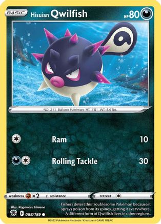 Hisuian Qwilfish (88/189) [SWSH: Astral Radiance] Pokemon Single Pokémon