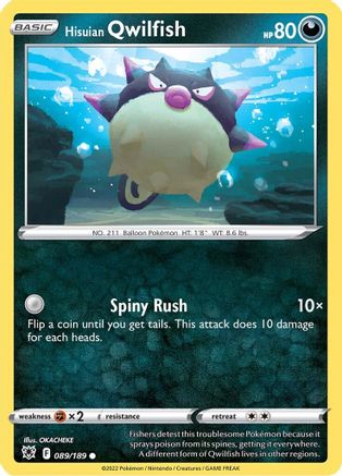 Hisuian Qwilfish (89/189) [SWSH: Astral Radiance] Pokemon Single Pokémon