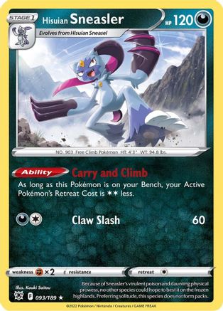 Hisuian Sneasler (93/189) Reverse Holofoil [SWSH: Astral Radiance] Pokemon Single Pokémon