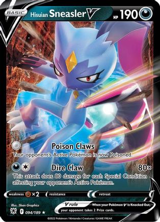 Hisuian Sneasler V (94/189) Holofoil [SWSH: Astral Radiance] Pokemon Single Pokémon