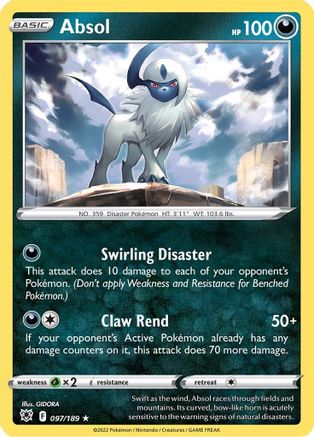 Absol (97/189) - [SWSH: Astral Radiance] Holofoil Pokemon Single Pokémon