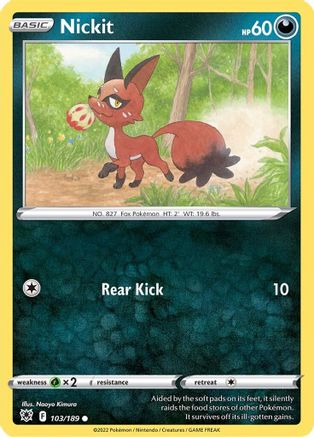 Nickit (103/189) [SWSH: Astral Radiance] Pokemon Single Pokémon