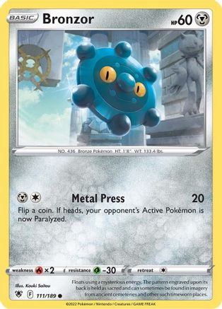 Bronzor (111/189) [SWSH: Astral Radiance] Pokemon Single Pokémon