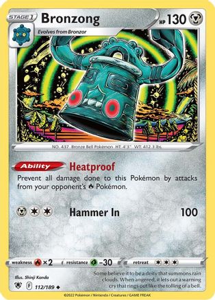 Bronzong (112/189) [SWSH: Astral Radiance] Pokemon Single Pokémon