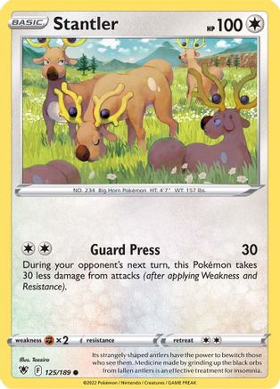 Stantler (125/189) Reverse Holofoil [SWSH: Astral Radiance] Pokemon Single Pokémon