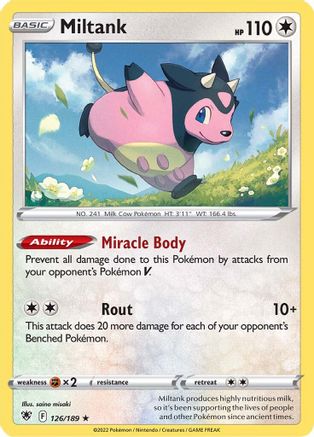 Miltank (126/189) Holofoil [SWSH: Astral Radiance] Pokemon Single Pokémon