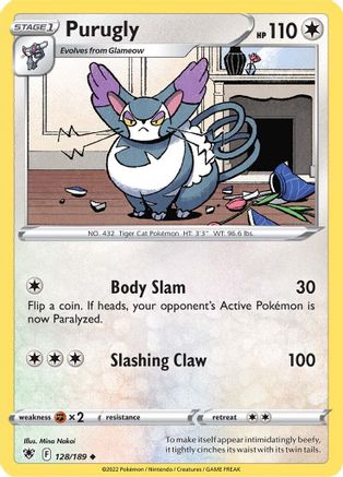 Purugly (128/189) Reverse Holofoil [SWSH: Astral Radiance] Pokemon Single Pokémon