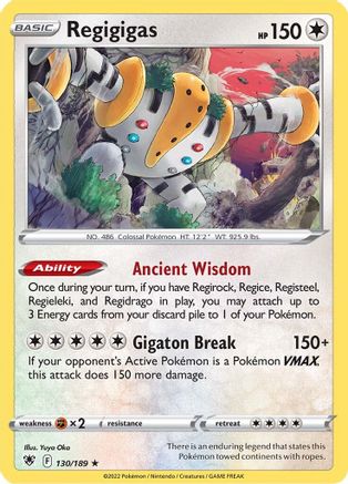 Regigigas (130/189) Holofoil [SWSH: Astral Radiance] Pokemon Single Pokémon