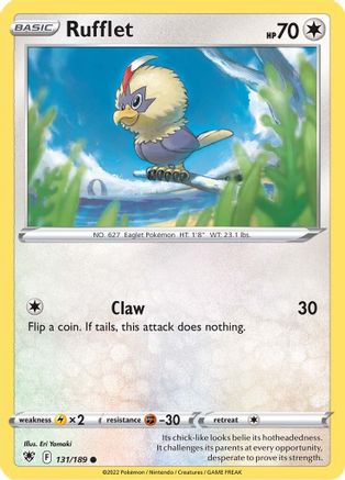 Rufflet (131/189) Reverse Holofoil [SWSH: Astral Radiance] Pokemon Single Pokémon