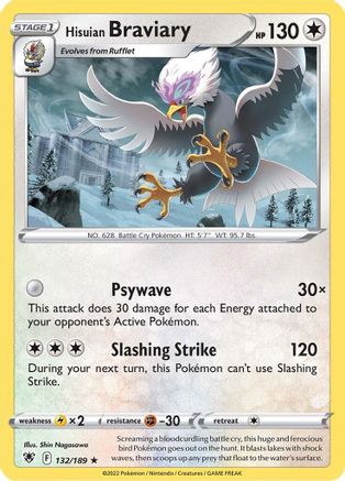 Hisuian Braviary (132/189) [SWSH: Astral Radiance] Pokemon Single Pokémon