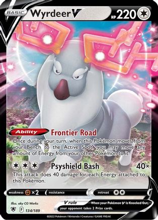 Wyrdeer V (134/189) Holofoil [SWSH: Astral Radiance] Pokemon Single Pokémon