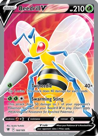 Beedrill V (Full Art) (160/189) Holofoil [SWSH: Astral Radiance] Pokemon Single Pokémon