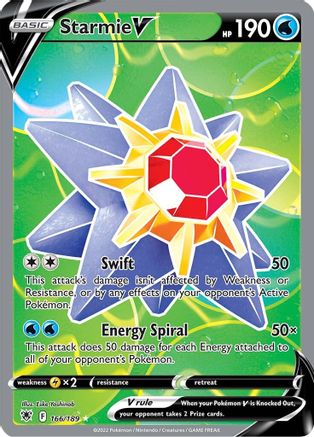 Starmie V (Full Art) (166/189) Holofoil [SWSH: Astral Radiance] Pokemon Single Pokémon