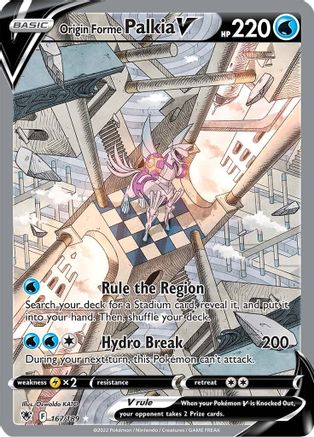 Origin Forme Palkia V (Alternate Full Art) (167/189) Holofoil [SWSH: Astral Radiance] Pokemon Single Pokémon