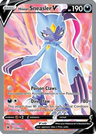 Hisuian Sneasler V (Full Art) (174/189) Holofoil [SWSH: Astral Radiance] Pokemon Single Pokémon