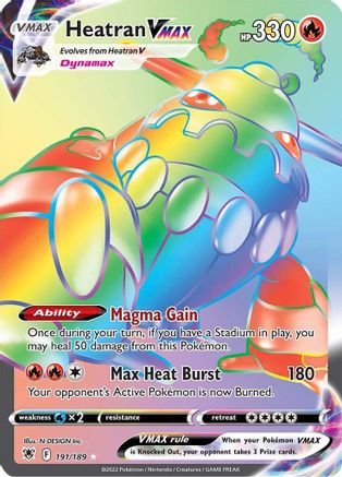 Heatran VMAX (Secret) 191/189 Holofoil [SWSH: Astral Radiance] Pokemon Single Pokémon