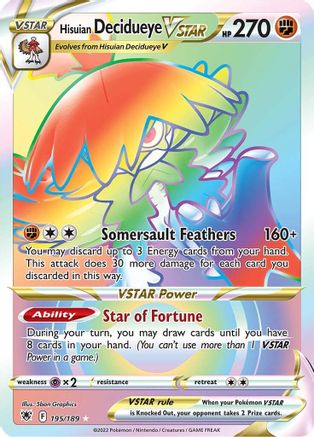 Hisuian Decidueye VSTAR (Secret) (195/189) Holofoil [SWSH: Astral Radiance] Pokemon Single Pokémon