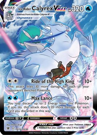 Ice Rider Calyrex VMAX (TG15/30) Holofoil [SWSH: Astral Radiance Trainer Gallery] Pokemon Single Pokémon