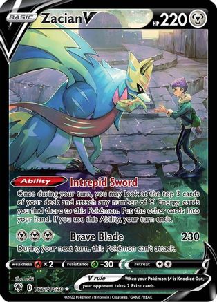 Zacian V (TG21/30) Holofoil [SWSH10 Astral Radiance Trainer Gallery] Pokemon Single Pokémon
