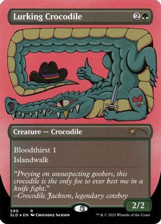 Lurking Crocodile (Foil Etched) (SLD-590) [Secret Lair] Drop Series Foil MTG Single Wizards of the Coast