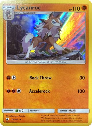 Lycanroc - 76/147 (Water Web Holo) Holofoil [Misc: Cards & Products] Pokemon Single Pokémon