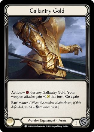 Gallantry Gold [DVR005] (Classic Battles: Rhinar vs Dorinthea)  Rainbow Foil Flesh And Blood Single Flesh And Blood   