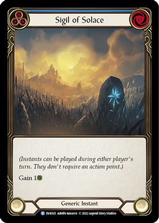 Sigil of Solace (Blue) [DVR025] (Classic Battles: Rhinar vs Dorinthea) Flesh And Blood Single Flesh And Blood   