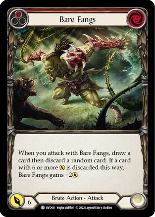 Bare Fangs (Red) [RVD011] (Classic Battles: Rhinar vs Dorinthea) Flesh And Blood Single Flesh And Blood   