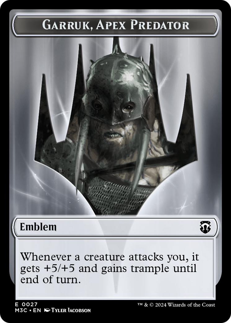 Saproling (Ripple Foil) // Emblem - Garruk, Apex Predator Double-Sided Token [Tokens] Modern Horizons 3 Commander Tokens MTG Single Magic: The Gathering
