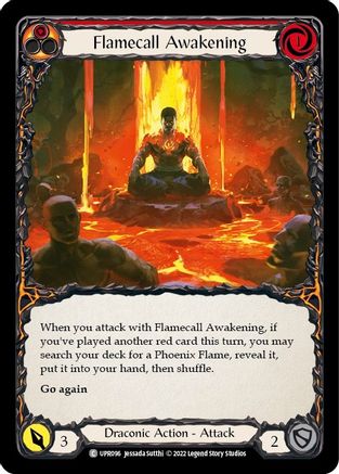 Flamecall Awakening [UPR096] (Uprising)  Rainbow Foil Flesh And Blood Single Flesh And Blood   