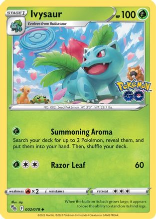 Ivysaur (2/78) Reverse Holofoil [SWSH: Pokemon GO] Pokemon Single Pokémon