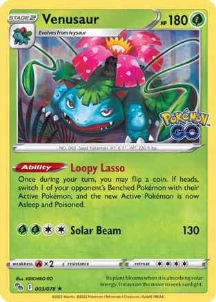 Venusaur (3/78) Holofoil [SWSH: Pokemon GO] Pokemon Single Pokémon