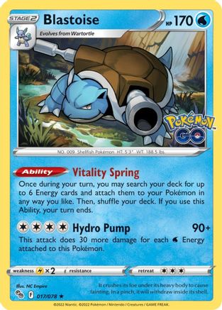 Blastoise (17/78) Holofoil [SWSH: Pokemon GO] Pokemon Single Pokémon