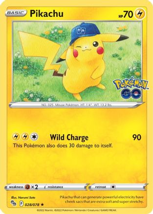 Pikachu (28/78) Reverse Holofoil [SWSH: Pokemon GO] Pokemon Single Pokémon
