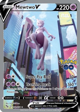 Mewtwo V (Alternate Full Art) (72/78) Holofoil [SWSH: Pokemon GO] Pokemon Single Pokémon