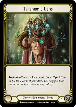 Talismanic Lens (Golden) [FAB066] (Promo)  Cold Foil Flesh And Blood Single Flesh And Blood   