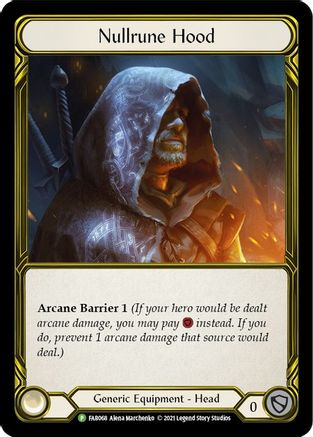 Nullrune Hood (Golden) [FAB068] (Promo)  Cold Foil Flesh And Blood Single Flesh And Blood   