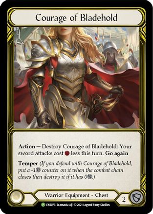 Courage of Bladehold (Golden) [FAB073] (Promo)  Cold Foil Flesh And Blood Single Flesh And Blood   