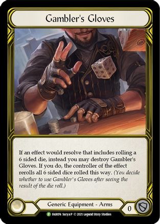 Gambler's Gloves (Golden) [FAB074] (Promo)  Cold Foil Flesh And Blood Single Flesh And Blood   