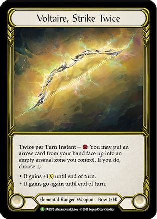 Voltaire, Strike Twice (Golden) [FAB075] (Promo)  Cold Foil Flesh And Blood Single Flesh And Blood   