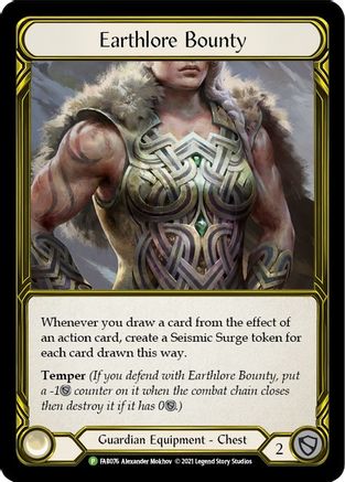 Earthlore Bounty (Golden) [FAB076] (Promo)  Cold Foil Flesh And Blood Single Flesh And Blood   